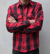【Indigofera】Norris Check Flannel Selvage Shirt / 日本布邊 法蘭絨衫 硫化染 紅黑格紋