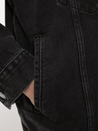 【Nudie Jeans】女版三代落肩 水洗外套／Elin Black Trace Denim Jacket