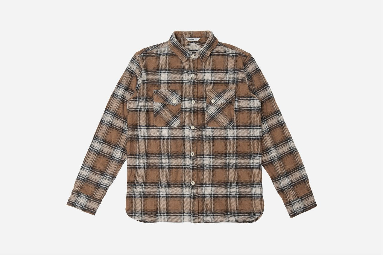 3sixteen】Crosscut Flannel Shirt Mocha – Blue Beach Denim