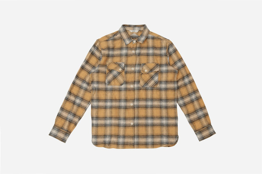 【3sixteen】Crosscut Flannel Shirt Dijon