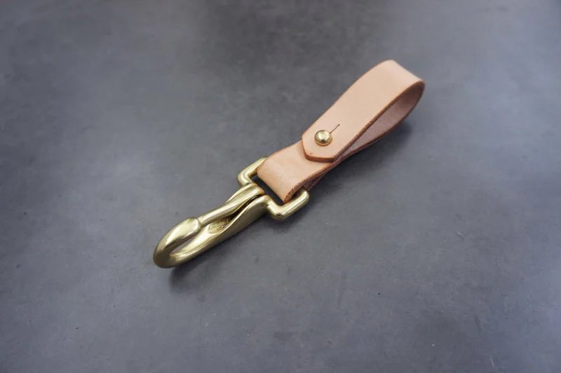 【Dyemond Goods】Italian vegetable tanned leather American pure copper key ring / Keyholder