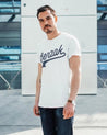 【Benzak Denim Developers】BT-05 Crackle Tee Navy / White / LOGO裂紋Tee 重磅棉布 白色 海藍色