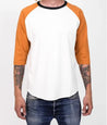 【Indigofera】Supima Leon Raglan Sweater ／ 頂級匹馬棉 拉克蘭五分袖上衣 白橘拚色