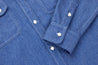 【3sixteen】 Crosscut Western Cerulean Handloom Khadi Denim／手織復古面料丹寧襯衫