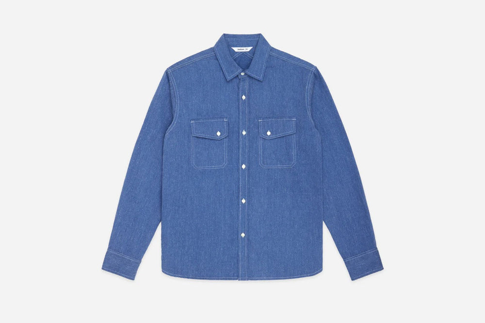 【3sixteen】 Crosscut Western Cerulean Handloom Khadi Denim／手織復古面料丹寧襯衫