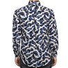 【Naked and Famous】Easy Shirt - Slub Cranes - Blue / 日本鶴花紋襯衫