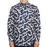 【Naked and Famous】Easy Shirt - Slub Cranes - Blue / 日本鶴花紋襯衫