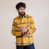【Benzak Denim Developer】刷毛法藍絨 工作襯衫／BWS-01 yellow & blue check flannel