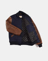 【Dehen 1920】Varsity Jacket Navy／Brown 