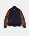 【Dehen 1920】Varsity Jacket Navy／Brown 