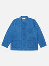 【Universal Works】Bakers Overshirt In Washed Indigo Herringbone Denim