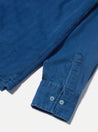 【Universal Works】Treck Shirt In Washed Indigo Herringbone Denim