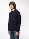 【Nudie Jeans】粗針織圓領 長袖棉製毛衣／Didrik Braided Indigo Sweater