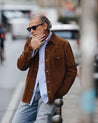 【Fortela】RANCH CR001 MOU Western Suede Shirt Jacket 