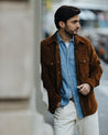 【Fortela】RANCH CR001 MOU Western Suede Shirt Jacket 