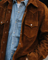 【Fortela】RANCH CR001 MOU Western Suede Shirt Jacket 