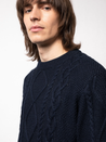 【Nudie Jeans】粗針織圓領 長袖棉製毛衣／Didrik Braided Indigo Sweater