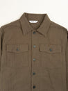 【3sixteen】Olive Gauze Fatigue Overshirt / 美製 日本特殊微皺紗布 綠色