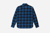 【3sixteen】Crosscut Flannel - Indigo Buffalo Plaid / 特殊剪裁厚磅法蘭絨襯衫 藍染 - Blue Beach Denim