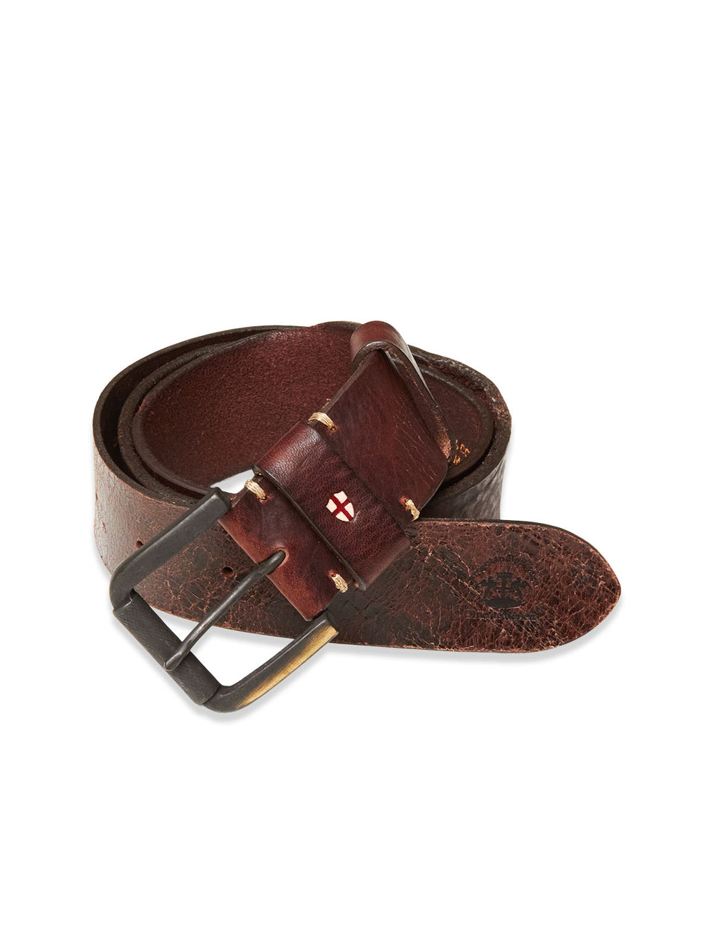 【Blue de Genes】水洗仿舊 方頭皮帶／Piceno Leather Belt