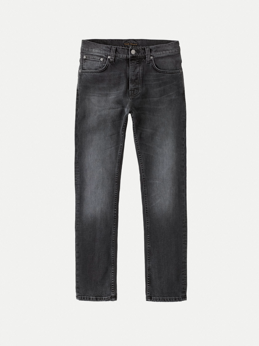 【Nudie Jeans】Grim Tim Dark Cove 灰黑微刷合身小直筒牛仔褲
