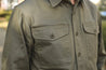 【Benzak Denim Developers】BWS-04 SCOUT OVERSHIRT 9.5 oz. Olive Green Military Sateen