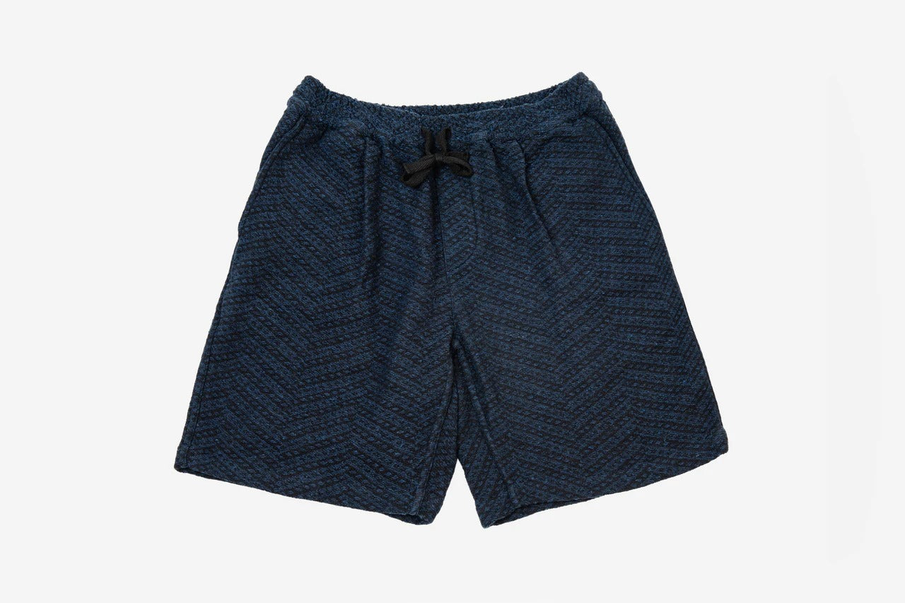 3sixteen】Drawstring Short Black Overdye Jacquard – Blue