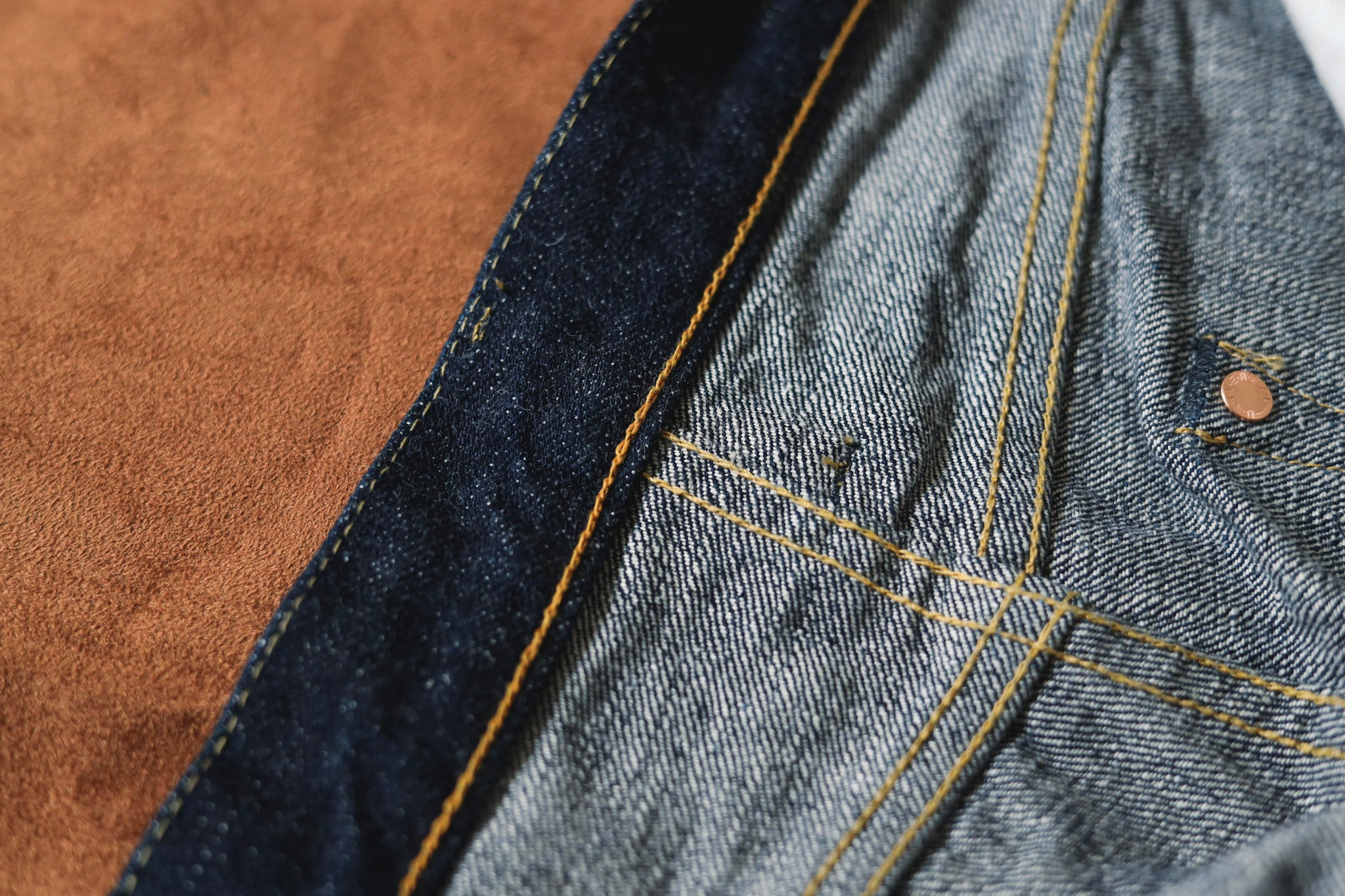 Oni Back Rope 【ONI DENIM】525-NI 16.5oz Natural Indigo Rope Dyeing Denim Classic Stra ...