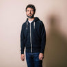 【Benzak Denim Developers】厚磅魚鱗布 拉鍊連帽上衣 黑色 燕麥色／BS-10 Zip-Up Hoodie