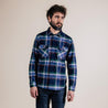【Benzak Denim Developers】刷毛法藍絨 工作襯衫／BWS-01 blue & green check flannel