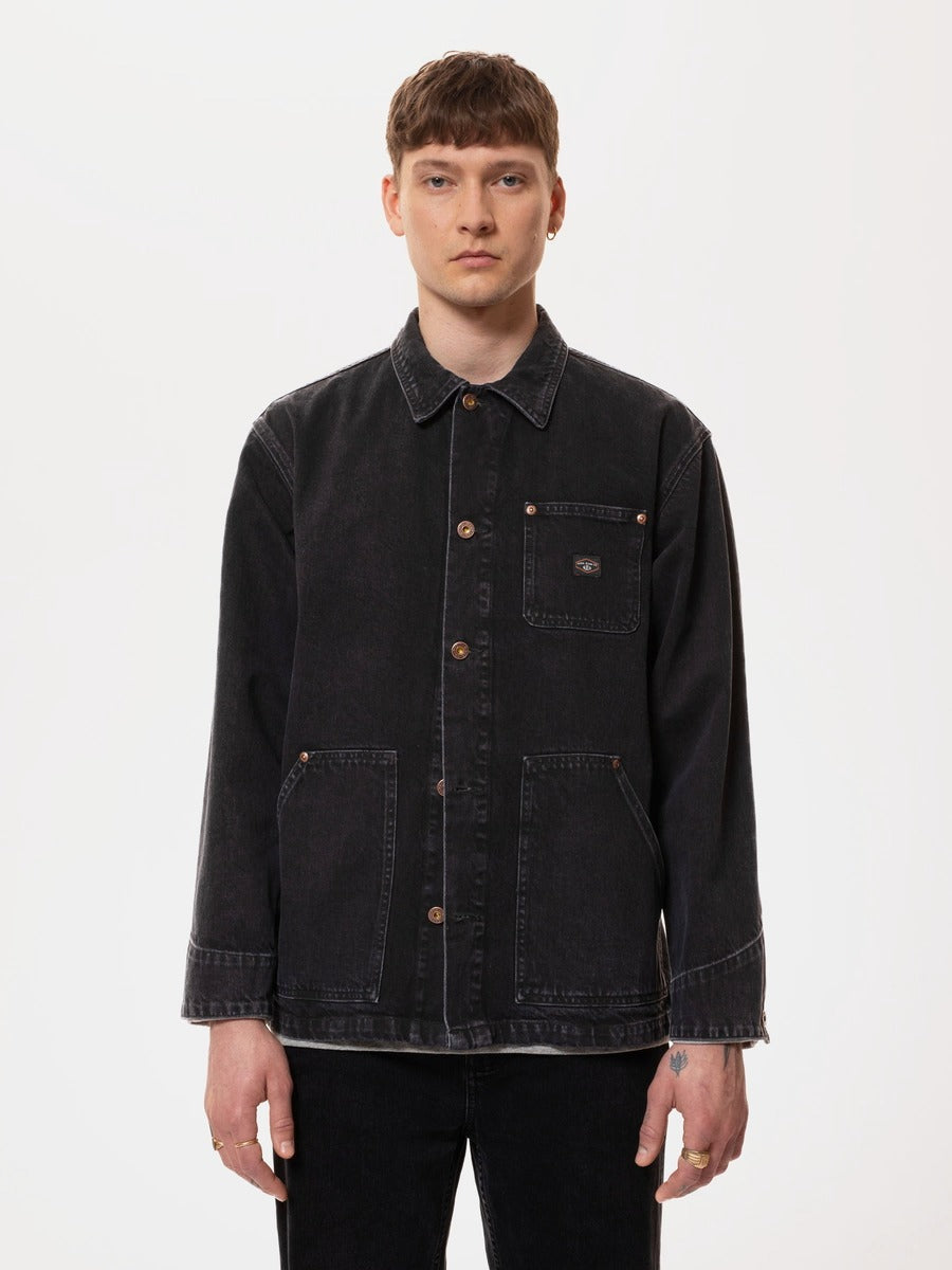 Black denim chore coat outlet