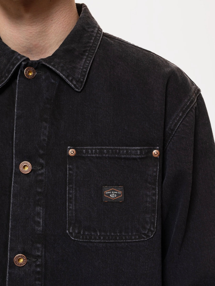 Nudie black denim jacket store