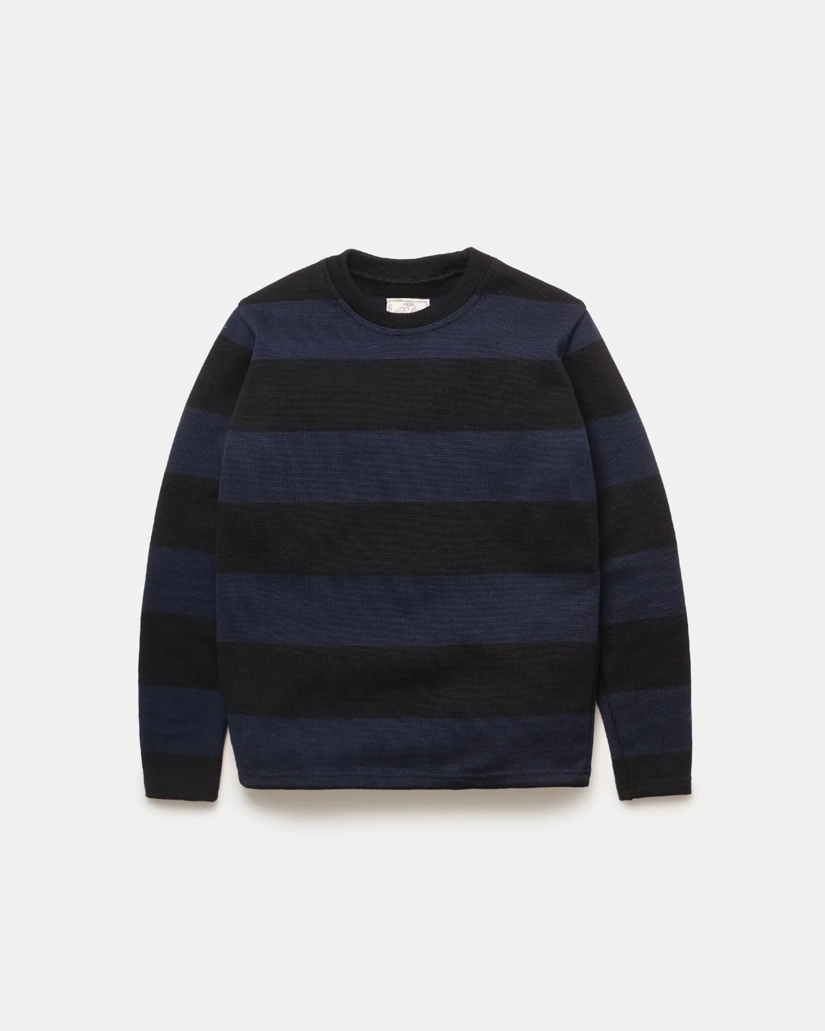 Dehen 1920】Striped Naval Crew - Black / Dark Navy – Blue Beach Denim