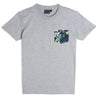 [Naked and Famous] Pocket Tee - Heather Gray + Flower Painting - Navy