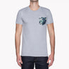 [Naked and Famous] Pocket Tee - Heather Gray + Flower Painting - Navy