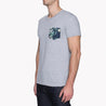 [Naked and Famous] Pocket Tee - Heather Gray + Flower Painting - Navy