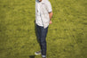 【Naked and Famous】Aloha Shirt Vintage Broad Cloth - Cream／棉麻混紡條紋短袖襯衫