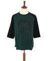 【Indigofera】Leon Raglan Supima  Sweater Phthalo Green 頂級匹馬棉 拉克蘭五分袖 菁綠x黑色