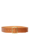 【Indigofera】Levon Leather Belt Light Brown 45mm 英國亮面皮革焦糖色寬版皮帶