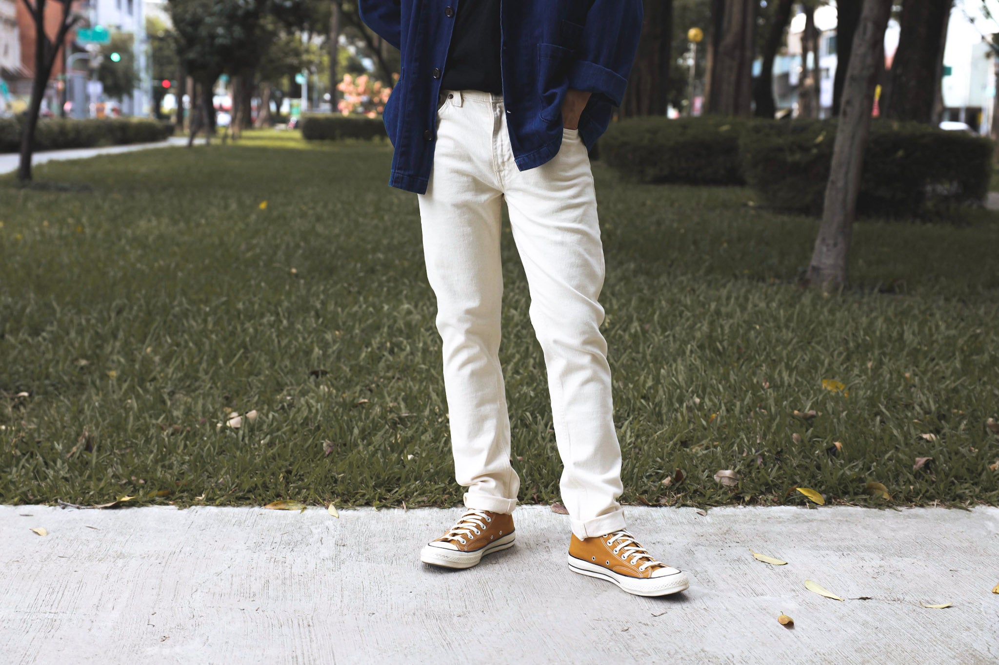 Nudie Jeans Lean Dean Soaked Cream Blue Beach Denim