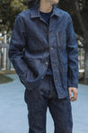 【ONI DENIM】03501 HJS Drop Needle Stitching Jacquard Striped Denim Coverall Jacket 