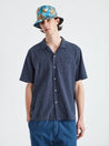 【Universal Works】Road Shirt In Navy Cactus Weave／仙人掌不規則刺子 50s開領短袖襯衫