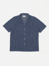 【Universal Works】Road Shirt In Navy Cactus Weave／仙人掌不規則刺子 50s開領短袖襯衫