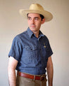 【The Rite Stuff】Bantam Cotton-Linen Short-Sleeve Work Shirt (Indigo) 