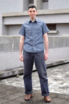 【The Rite Stuff】Bantam Cotton-Linen Short-Sleeve Work Shirt (Indigo) 