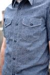 【The Rite Stuff】Bantam Cotton-Linen Short-Sleeve Work Shirt (Indigo) 