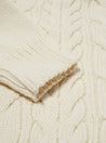 【Universal Works】Cable Knit Cardigan In Ecru Soft Wool Knit