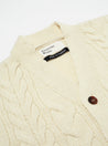 【Universal Works】Cable Knit Cardigan In Ecru Soft Wool Knit
