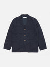【Universal Works】Five Pocket Jacket In Navy Check Wool Mix