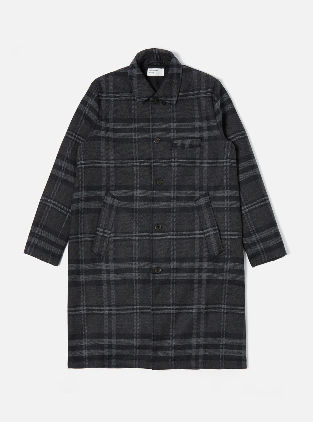 【Universal Works】Swing Overcoat In Gray Daytona Wool Mix